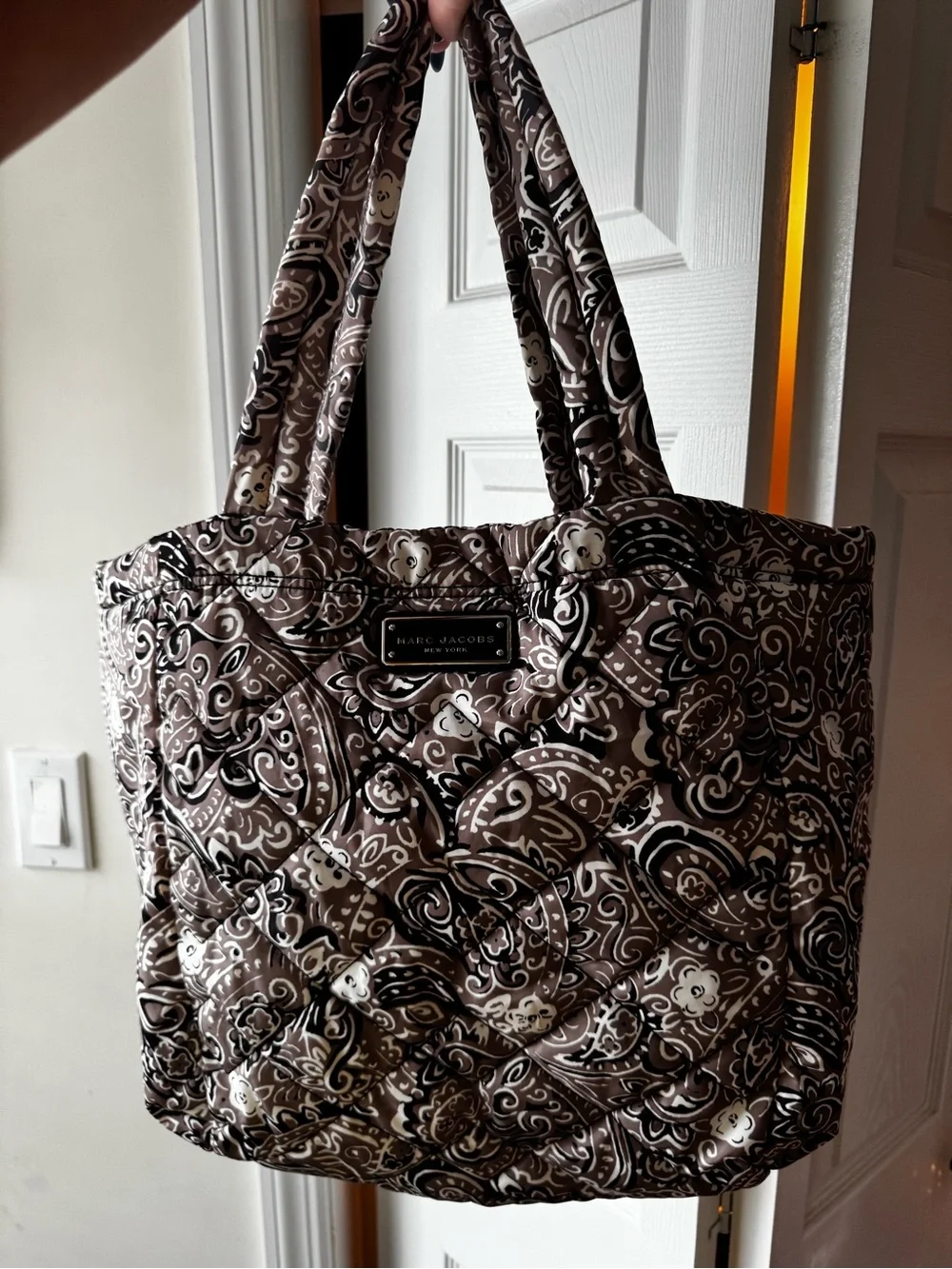 Marc Jacobs Quilted Paisley Brown black Tote Bag